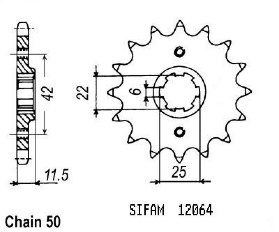 Pignon de sortie de boite Esjot pour Moto Honda 500 Ft C 1982 à 1984 Neuf