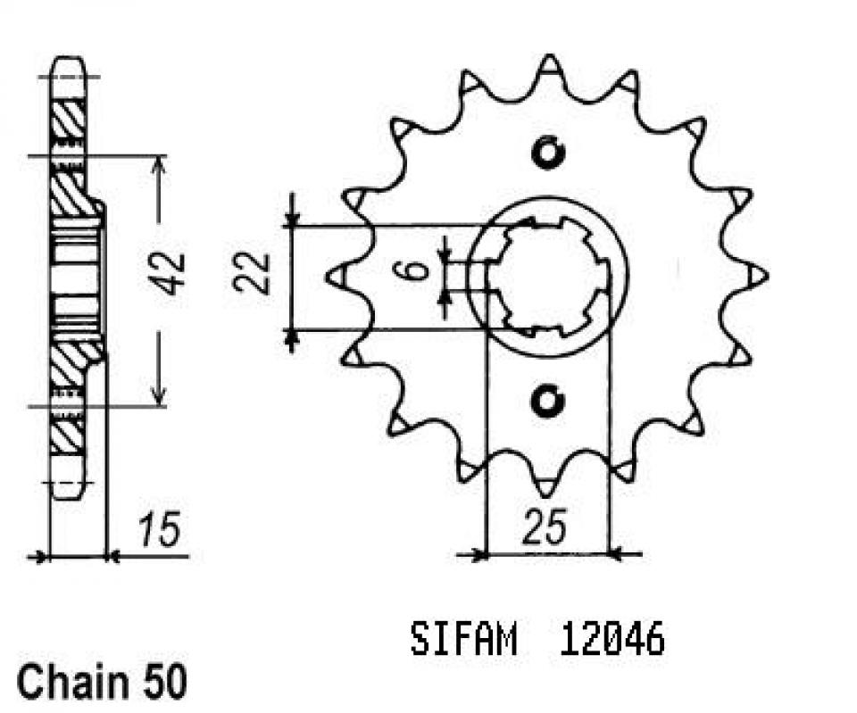 Pignon de sortie de boite Esjot pour Moto Honda 400 Ns R 1985 à 1990 Neuf