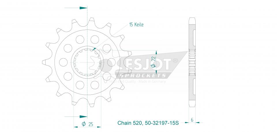 Pignon de sortie de boite Esjot pour Moto ROYAL ENFIELD 350 Classic 2021 à 2023 Neuf