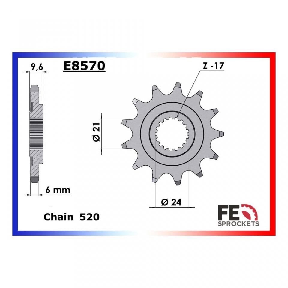 Pignon sortie boite FE pour quad Honda 700 TRX XX 2007 à 2011 14 dts P 520 Neuf