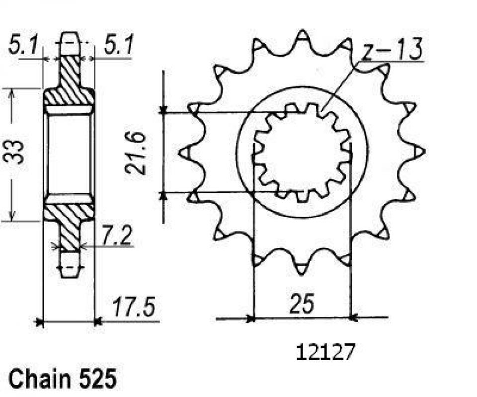 Pignon de sortie de boite Sifam pour Moto Honda 400 Cbr Rr 1993 Neuf