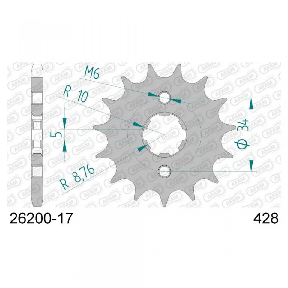 Pignon sortie boite Afam pour moto Honda 125 Cb K5 1973 à 1975 17 dts P428 Neuf