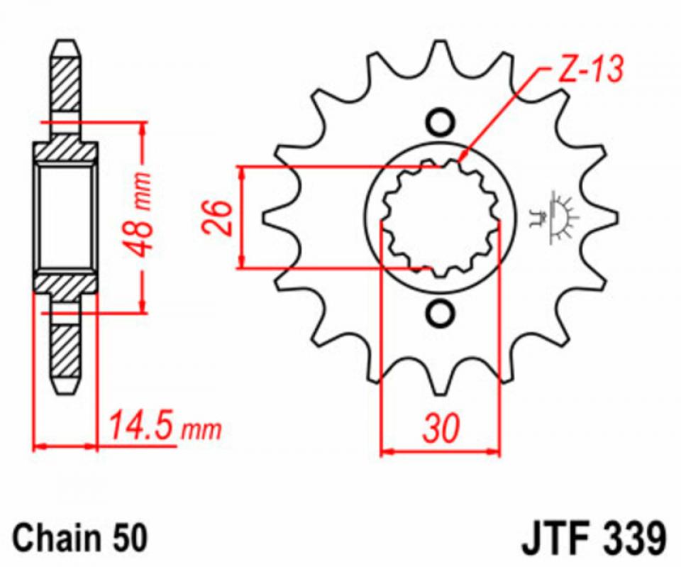 Pignon de sortie de boite JT Sprockets pour Moto Honda 1100 Cb Rb 1981 JTF339.17 / 17 dents pas 530 Neuf