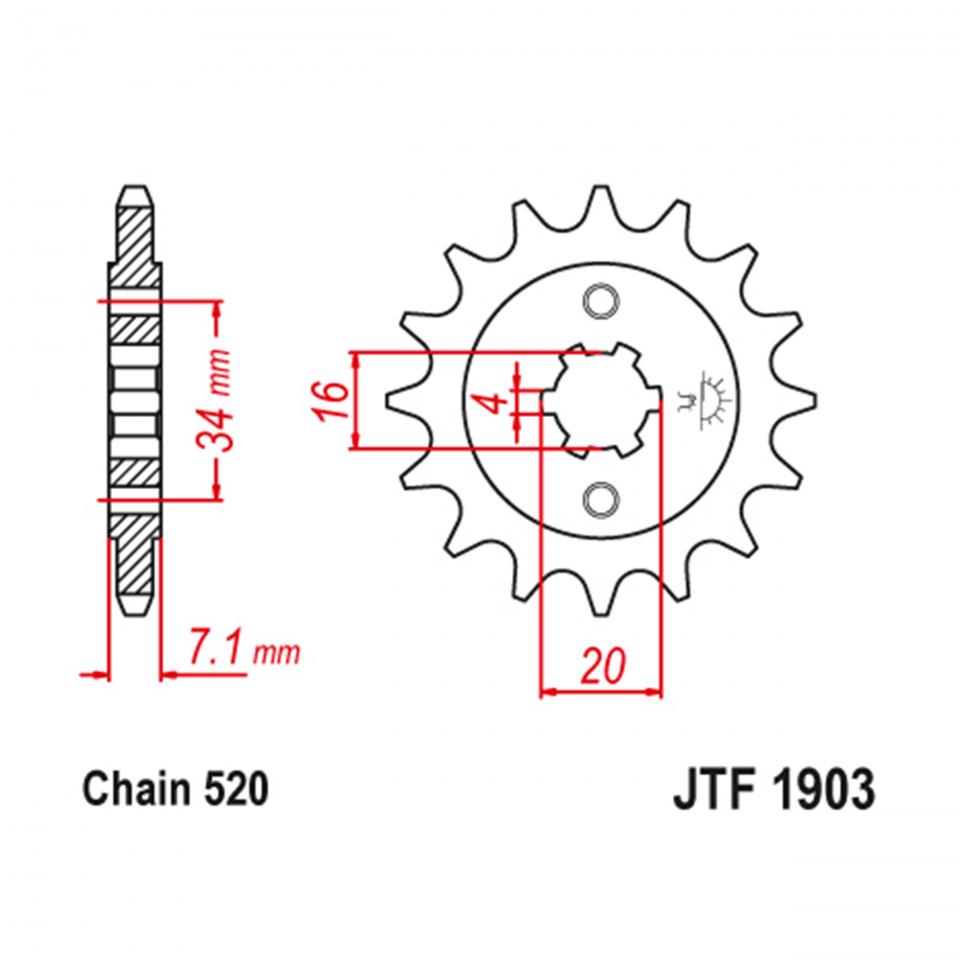 Pignon de sortie de boite JT Sprockets pour Auto Neuf