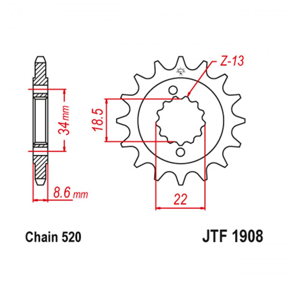 Pignon de sortie de boite JT Sprockets pour Auto Neuf