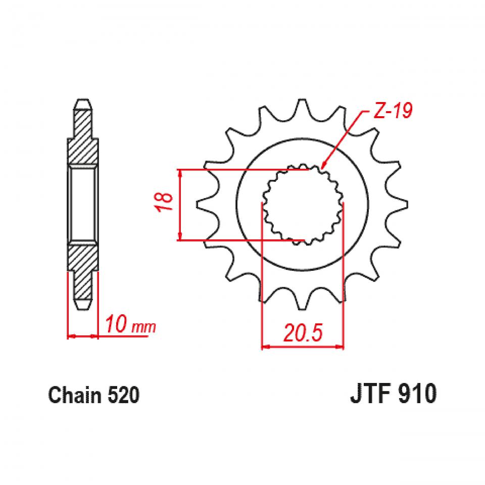 Pignon de sortie de boite JT Sprockets pour Auto Neuf
