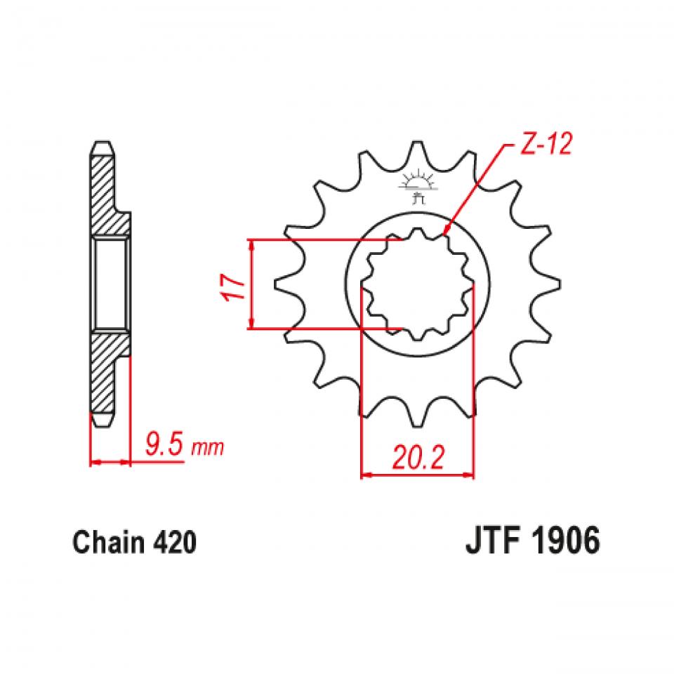 Pignon de sortie de boite JT Sprockets pour Auto Neuf