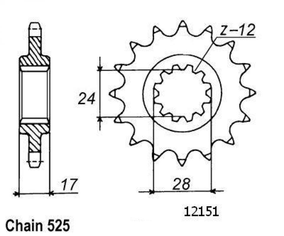 Pignon de sortie de boite Sifam pour Moto Honda 600 Cbf S /Abs 2004 à 2007 Neuf