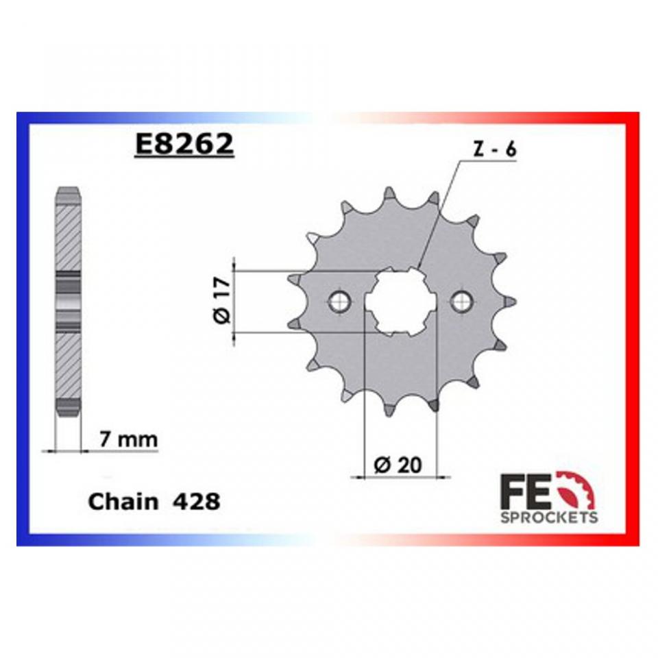 Pignon de sortie de boite FE pour moto Honda 125 XLR 1998-2002 14 dents Pas 428