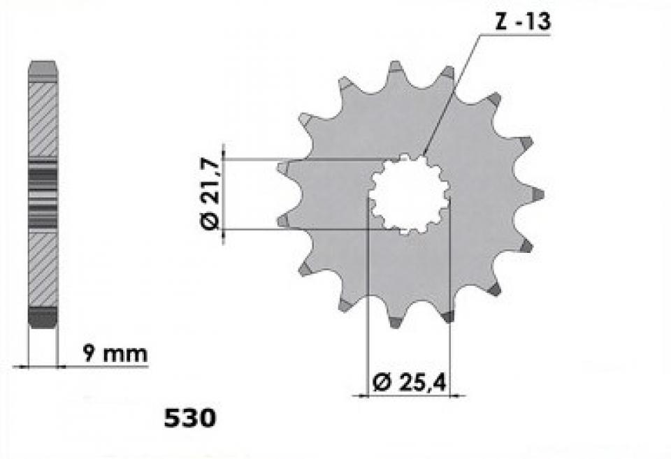 Pignon de sortie de boite France Equipement pour moto Suzuki 1000 GSXR 2001 à 2008 14 dents pas 530 Neuf