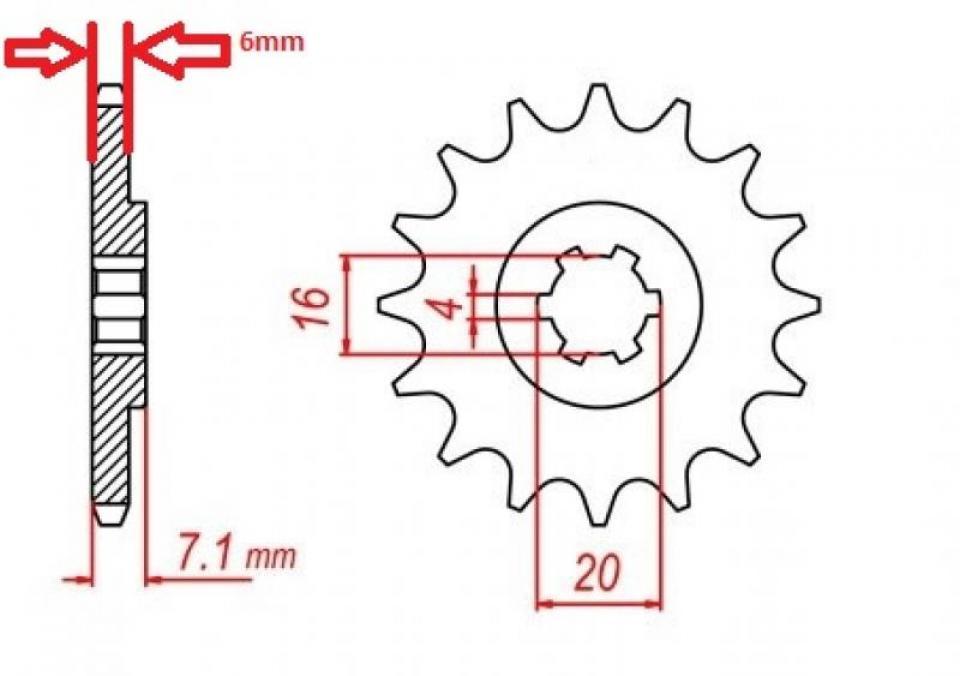 Pignon de sortie de boite pour Moto Suzuki 50 SMX Neuf