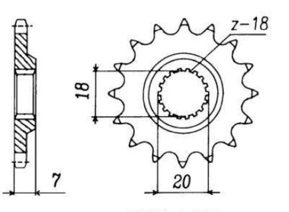 Pignon de sortie de boite pour Moto Suzuki 125 RM 1983 à 2001 14 dents pas 520 Neuf