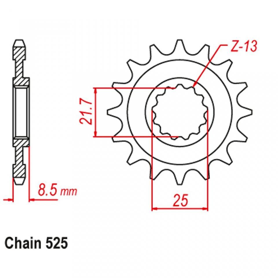 Pignon de sortie de boite JT Sprockets pour Moto Kawasaki 900 ZX9R 2002 à 2003 JTF1537.16 / 16 dents pas 525 Neuf