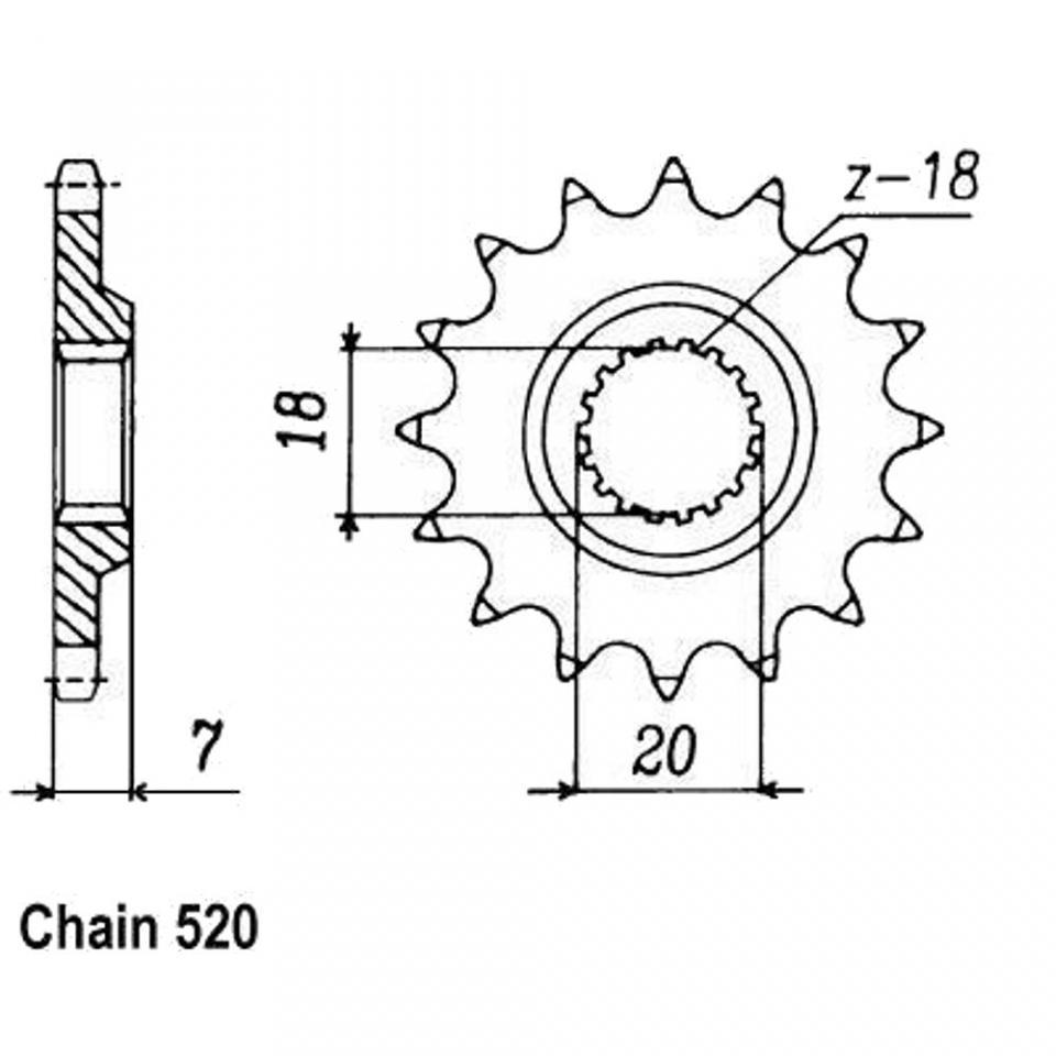 Pignon de sortie de boite Sifam pour Moto Suzuki 125 RM 1992 à 2012 12 dents pas 520 type 427 Neuf