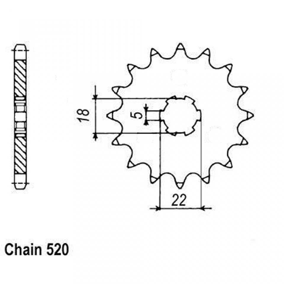 Pignon de sortie de boite Sifam pour Moto Kawasaki 125 KX 1994 à 2008 13 dents pas 520 type 1445 Neuf