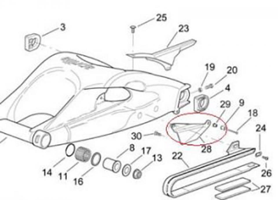Guide chaîne de transmission origine pour Moto Aprilia 1000 RSV 2000 à 2003 AP8144284 Neuf