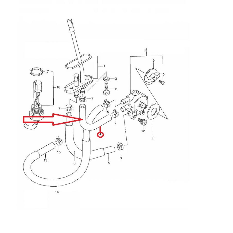 Durite de robinet essence origine pour moto Suzuki 600 RF 44431-21E00 Neuf