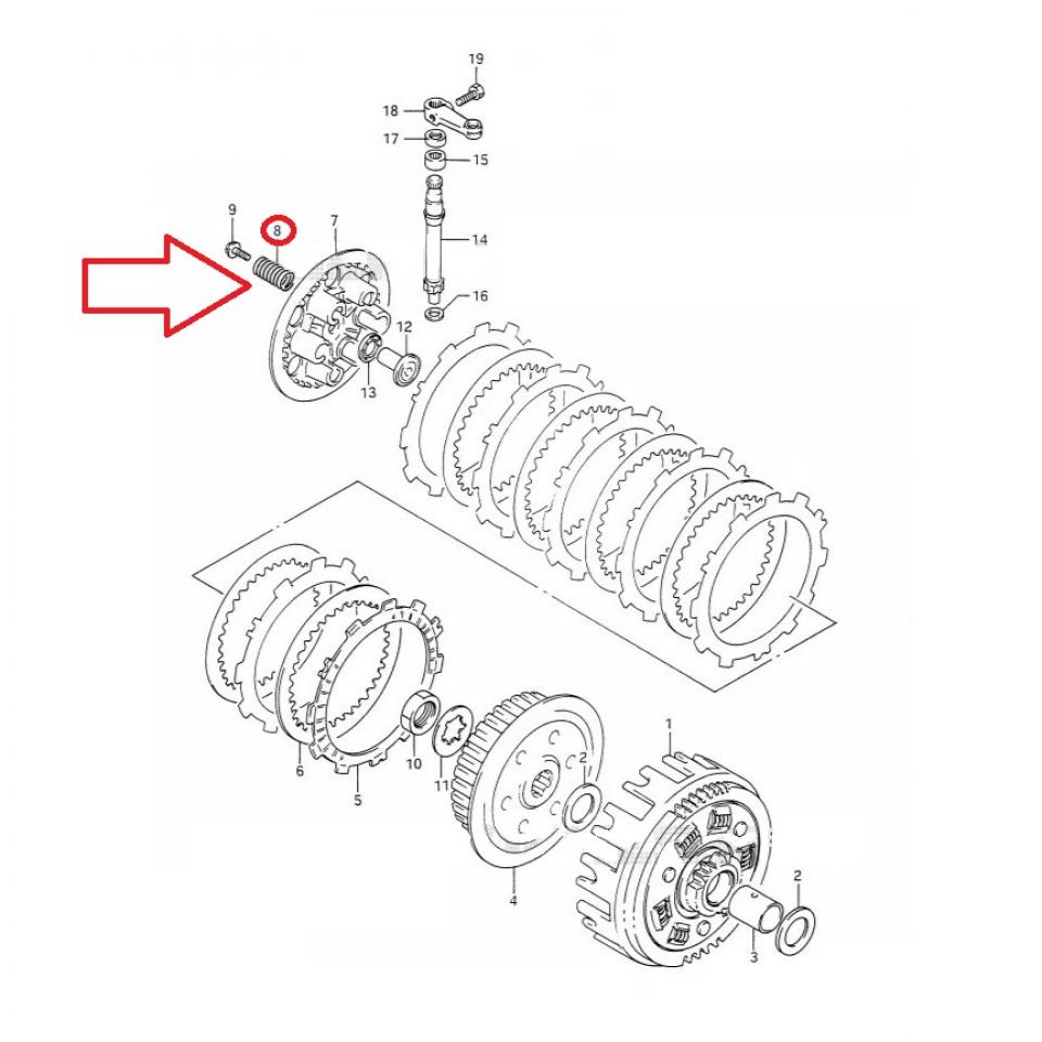 Ressort d embrayage origine pour moto Suzuki 125 DR 09440-15014 Neuf en destockage