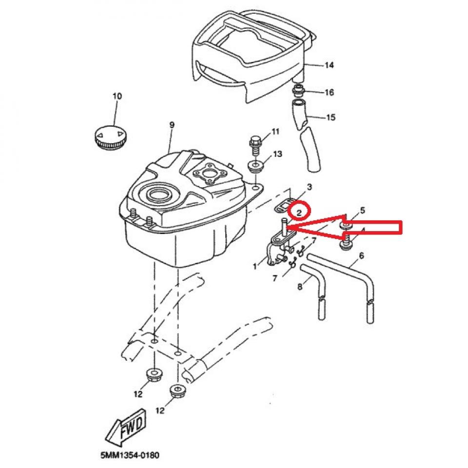 Filtre de Robinet à essence pour scooter MBK 50 Spirit 2000 4UY-F4501 Neuf