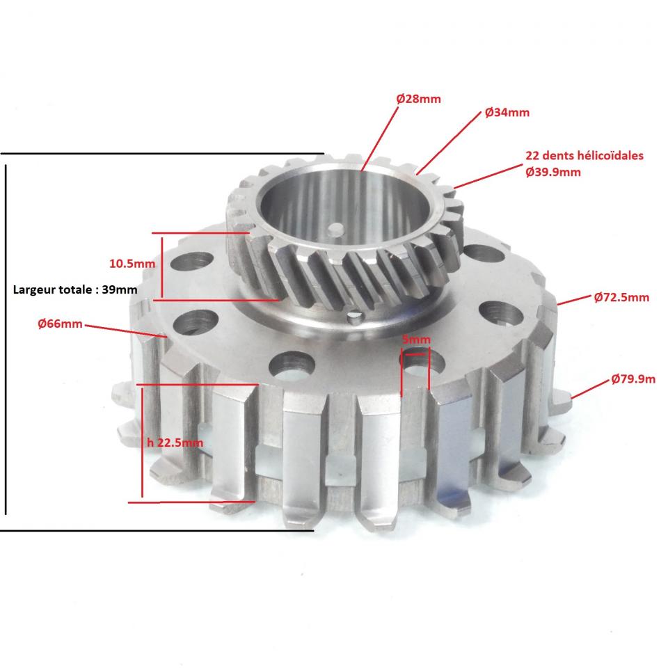 Noix cloche Engrenage embrayage Z22 22 dents RMS pour Piaggio Vespa PX 125