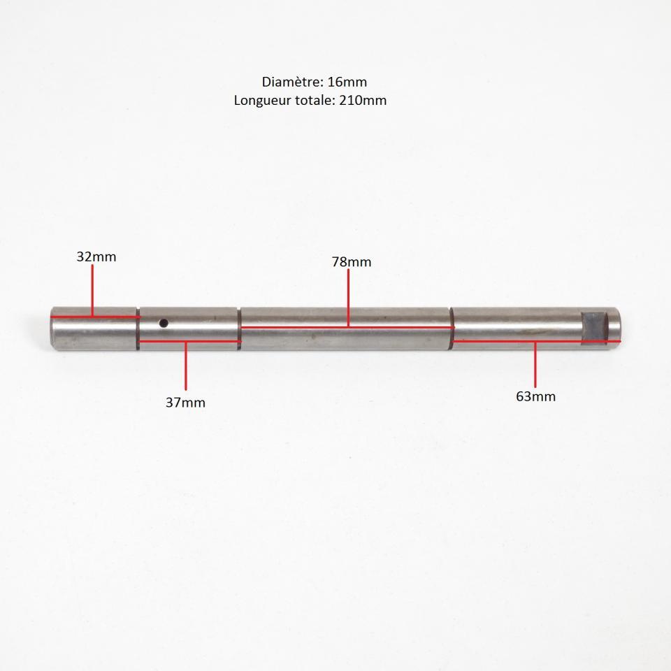 Axe de pédalier Générique pour mobylette Ø16mm L 210mm trois gorge Neuf