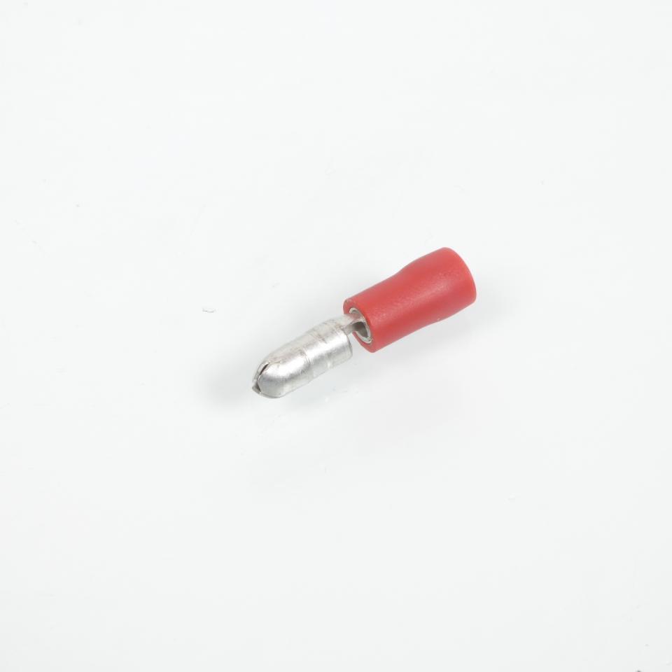 50 cosse fiche électrique ronde mâle Ø4mm avec isolant rouge 0.5-1.5mm² pour moto