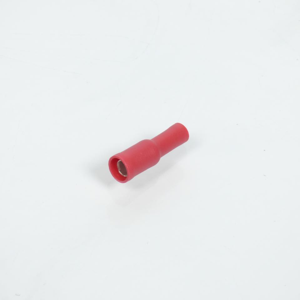 50 cosse fiche électrique ronde femelle Ø4mm avec isolant rouge 0.5-1.5mm² pour moto