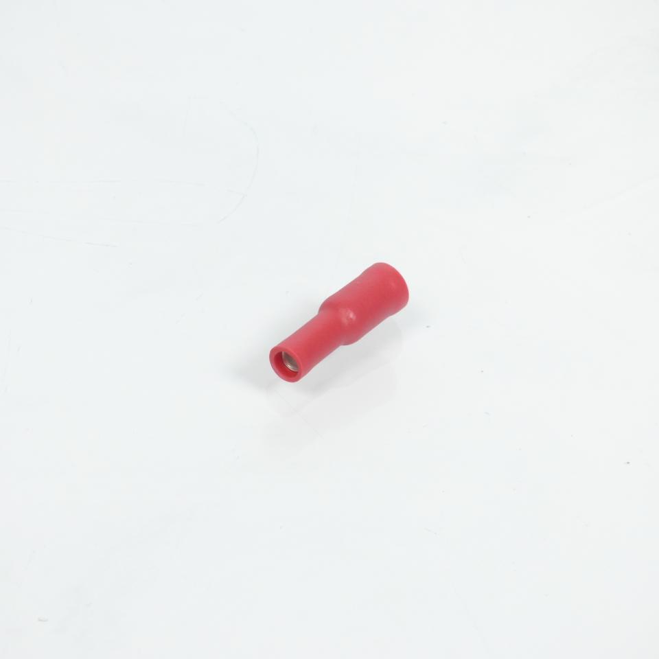 50 cosse fiche électrique ronde femelle Ø4mm avec isolant rouge 0.5-1.5mm² pour moto