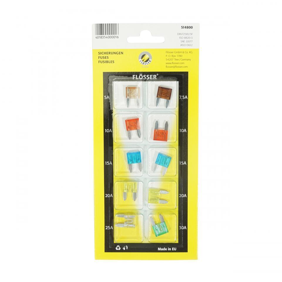 Lot de 10 mini fusible 11x16x4mm plat enfichable Flosser pour moto scooter auto