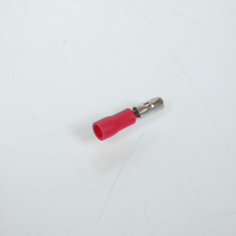 100 cosse fiche électrique ronde mâle Ø4mm avec isolant rouge 0.25-1.5mm² pour moto