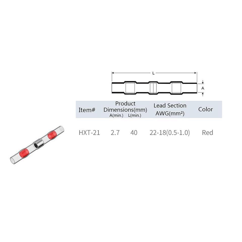 Manchon thermo-soudable et thermorétractable 0.5 à 1mm² HXT-41 pour faisceau électrique