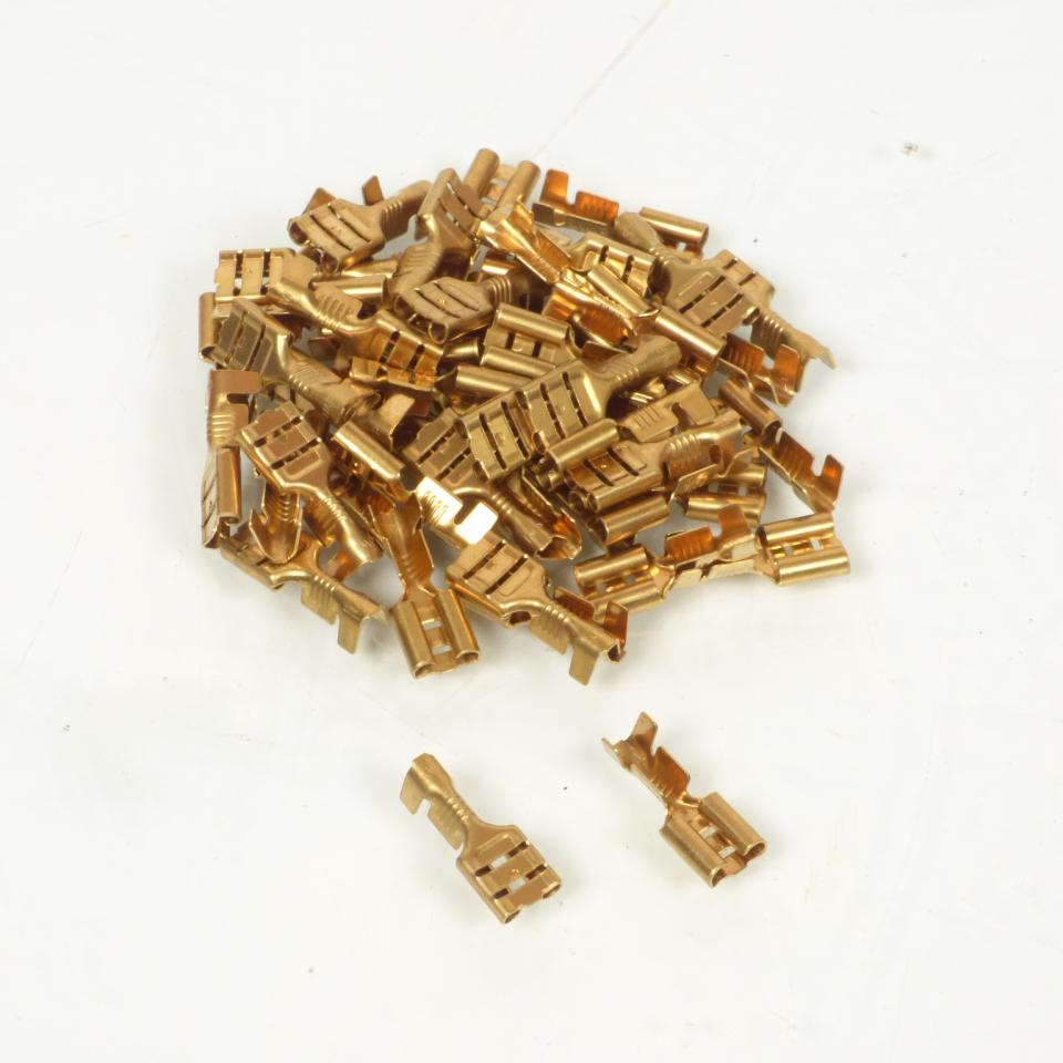 50 cosses plate fiches électrique femelle 6.3 NON isolée en laiton pour moto