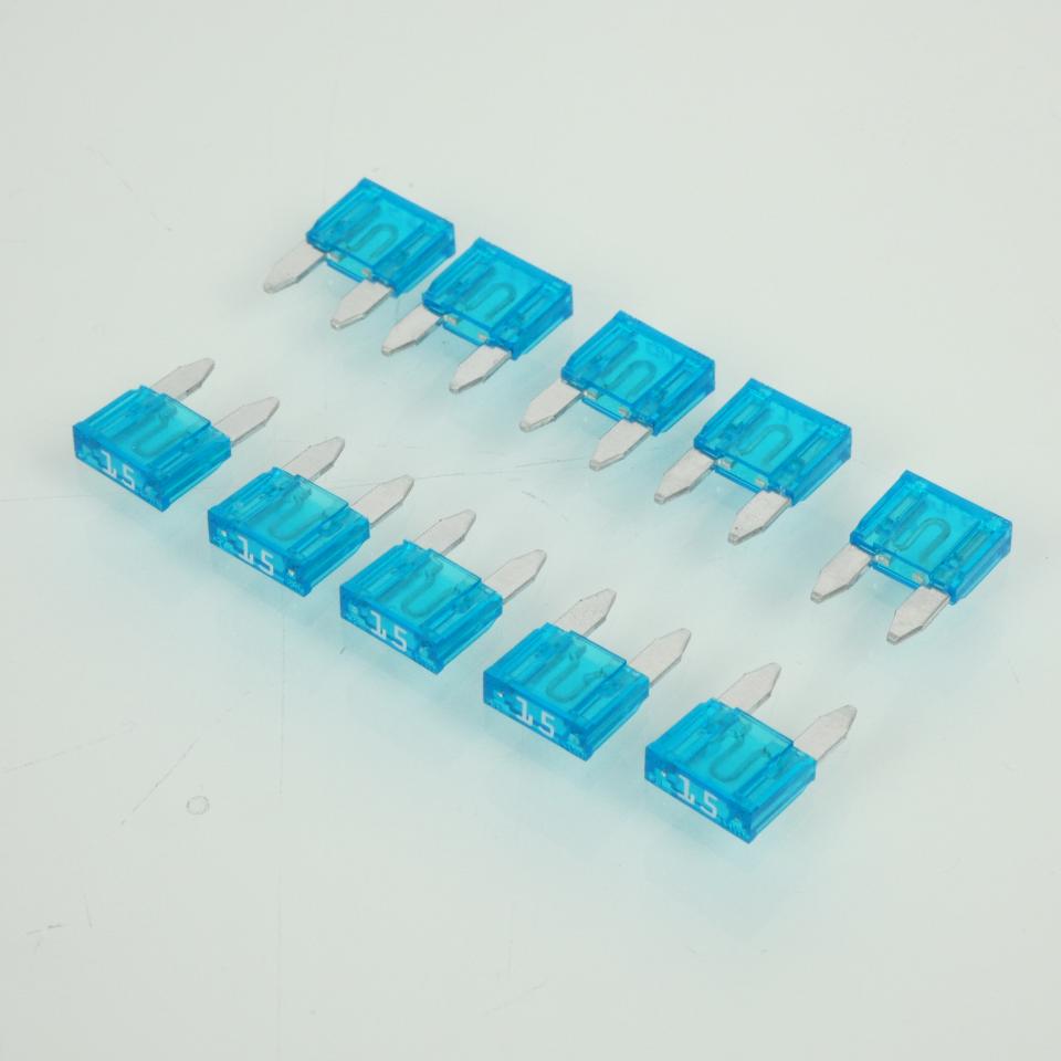 Lot de 10 mini fusible plat enfichable neuf de 15A 11x16x4mm pour auto moto scooter quad neuf