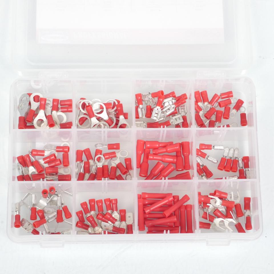 Coffret assortiment 165 cosses électrique isolant rouge AutoMaster pour moto