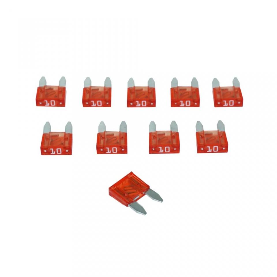 Mini fusible plat enfichable 10A Flosser par 10 pour auto moto scooter Neuf