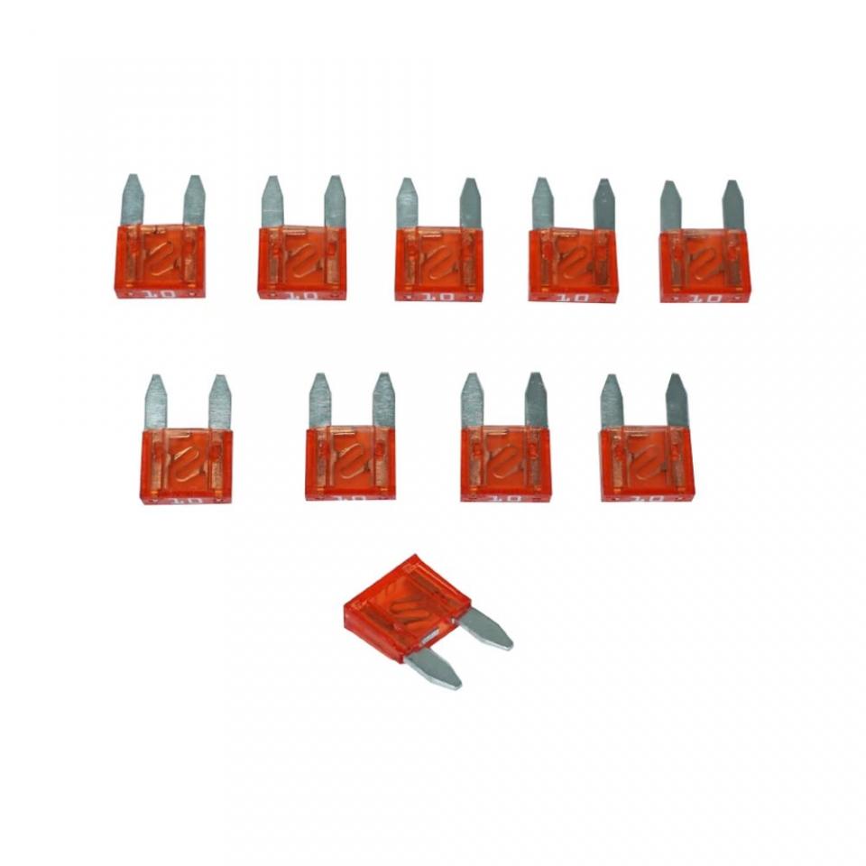 Mini fusible plat enfichable 10A Flosser par 10 pour auto moto scooter Neuf