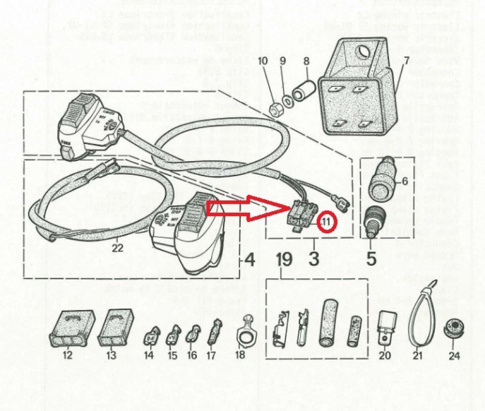 Connecteur électrique 1 ou 2 bornes pour mobylette Peugeot 50 103 897054 Neuf