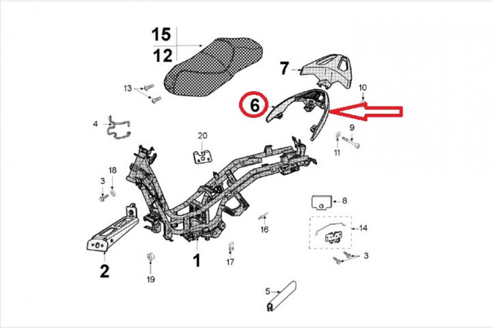 Poignée passager pour scooter Peugeot 300 Geopolis 1176962300 769623G1 Gris Neuf