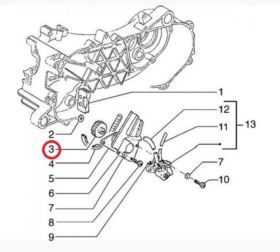 Pignon de pompe a huile origine pour scooter Piaggio 50 Typhoon 2T 289262 Neuf
