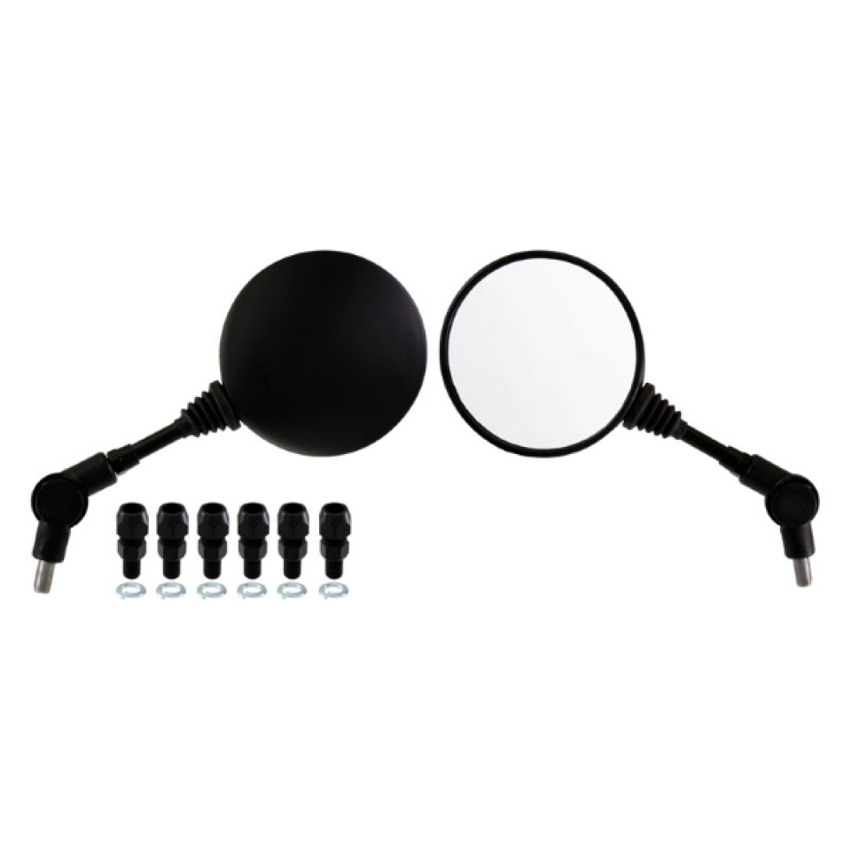 Paire de rétroviseur RMS pour moto homologué rond Ø117mm noir Neuf