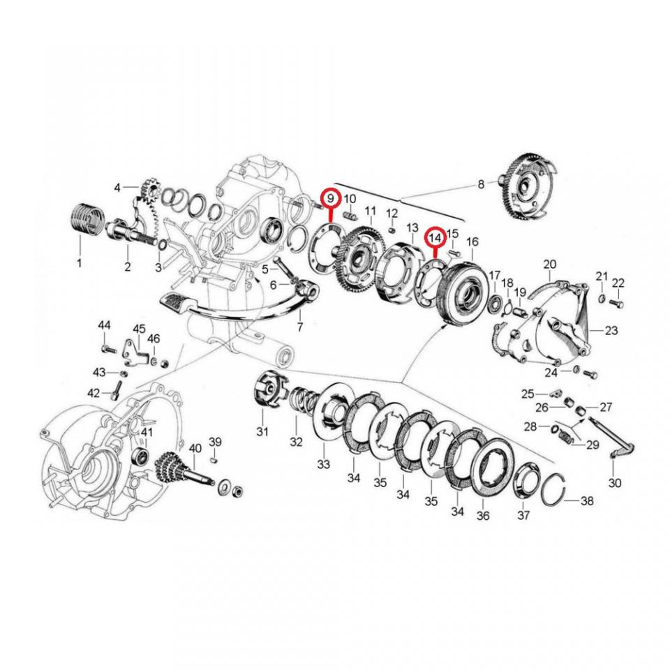 Pièce de cloche d embrayage EVOK Iron Drive pour scooter Piaggio Vespa PX Neuf