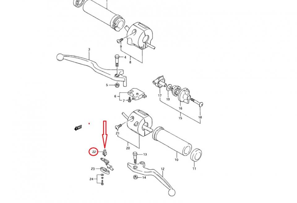 Ressort Capteur de commande d'embrayage pour moto Suzuki 125 DF 57465-18601 Neuf