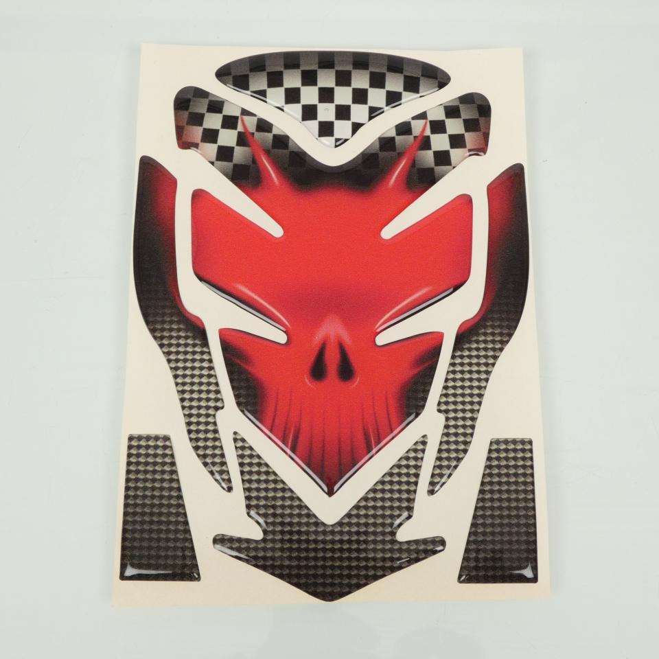 Protection réservoir pour moto adhésive Mad Skeletdrag rouge noir carbone crâne Neuf
