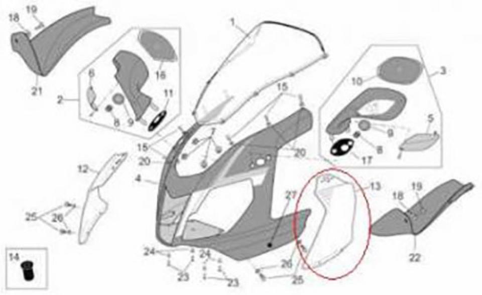 Intérieur cache tête de fourche origine pour Moto Aprilia 1000 RSV 2004 à 2008 AP8178140 Neuf