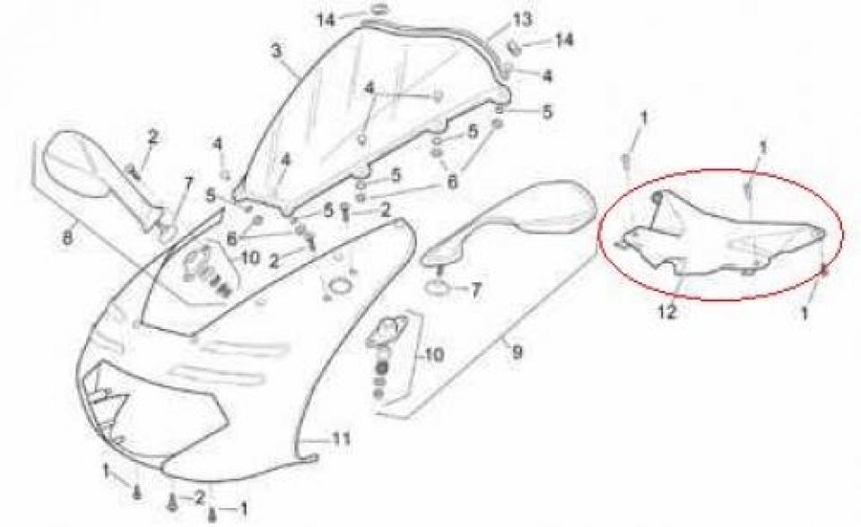 Intérieur cache tête de fourche origine pour Moto Aprilia 1000 RSV 2000 AP8148548 Neuf