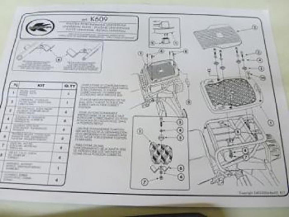 Platine support de top case Kappa pour Deux Roues Kappa K609 Neuf