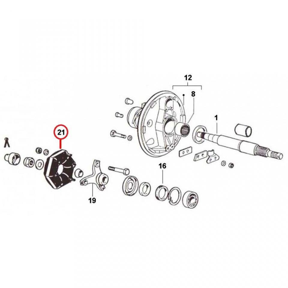 Amortisseur de couple RMS pour Auto Piaggio 420 Ape Poker Benzina 1990-1993 226345 / essence Neuf