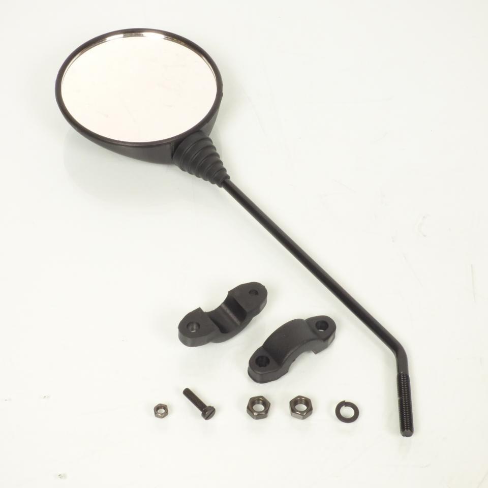 Rétroviseur réversible rond en plastique noir M8x1.25 RMS pour mobylette cyclo