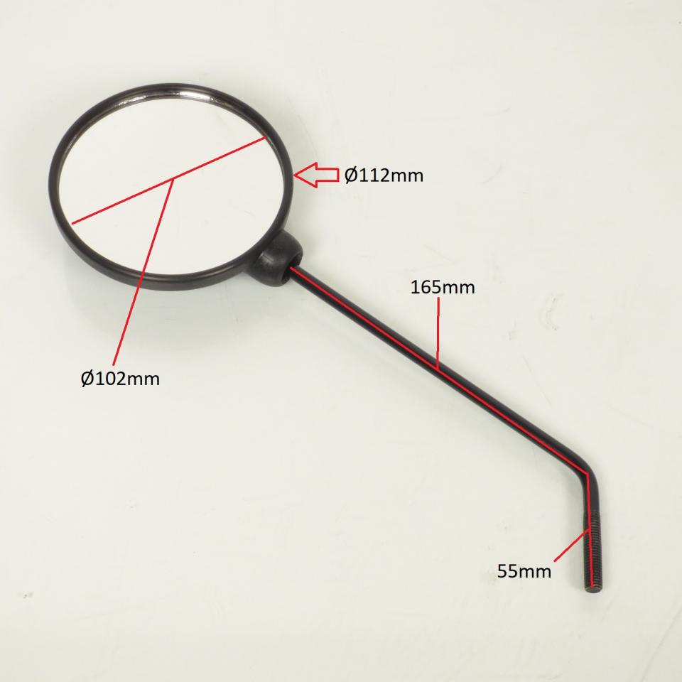 Rétroviseur réversible rond noir Vicma pour Moto Beta 50 RK6 1993 à 1998 E6 Neuf