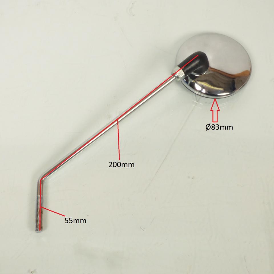 Rétroviseur rond chromé petit modèle Ø80mm droit ou gauche pour moto ancienne